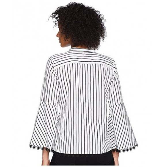 Ralph Lauren Women Striped Bell Sleeve Top Blouse - Picture 2 of 7